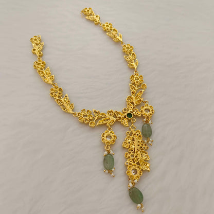 Silver Rose Polish CZ- Necklace-RCD384