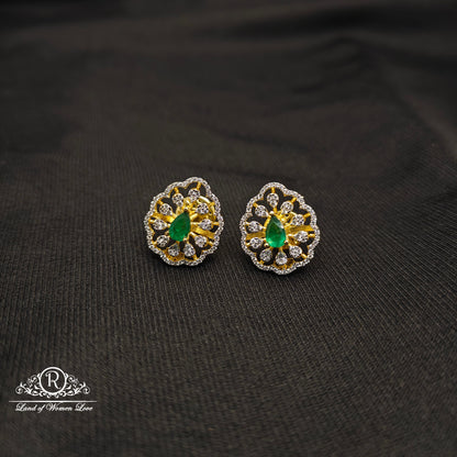 Diamond finishing Silver Necklace set-RCDS031