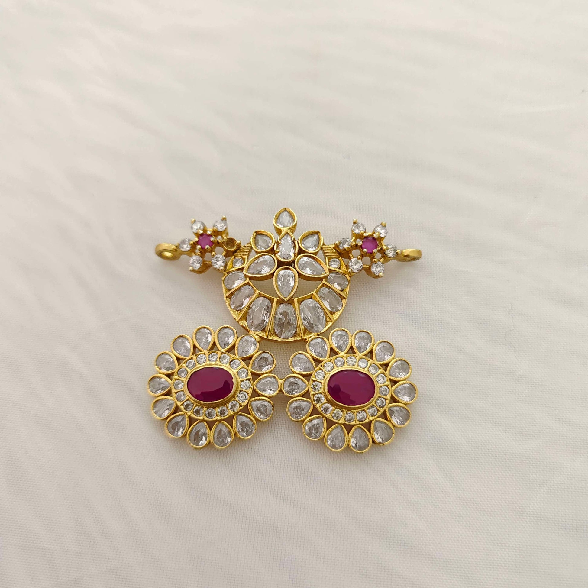 chain silver semi precious white stone mala locket -rcc126 92.5 silver ramala jewelry / ramala collections