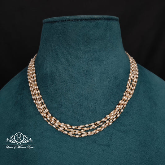 92.5 silver beautiful beads mala with pearls-rch960 92.5 silver ramala jewelry / ramala collections