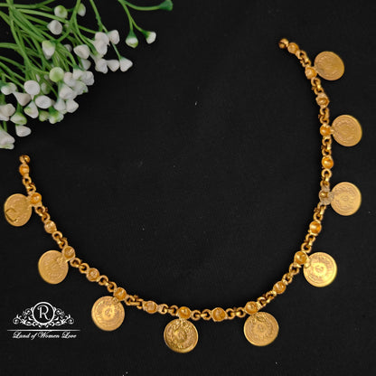 Silver Lakshmi Devi kasu  Design necklace -RC06M412