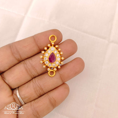 Silver Kempu Stone Side Pendant Design-JR142