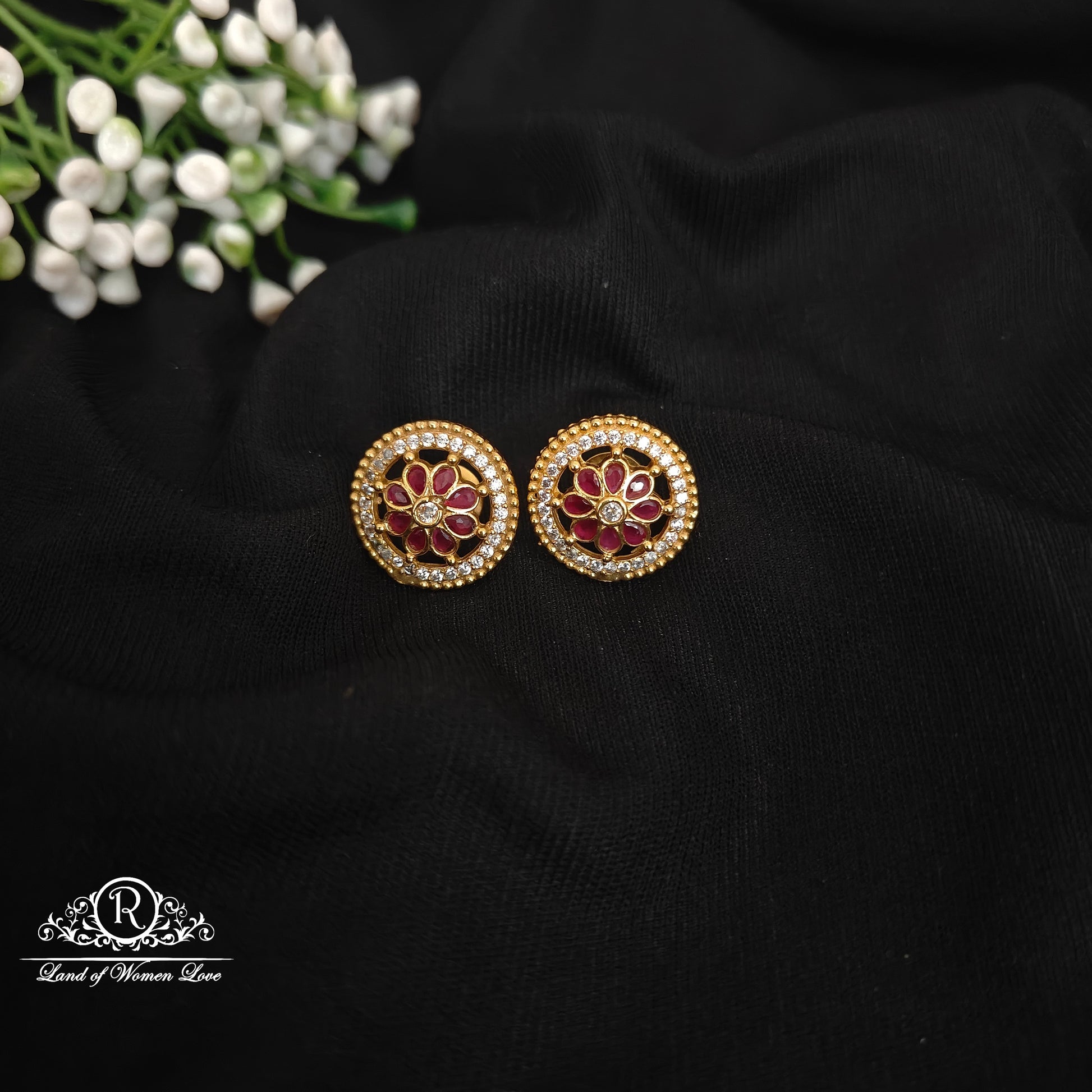 earrings 92.5 silver simple and cute earrings - rc06m1230 92.5 silver ramala jewelry / ramala collections