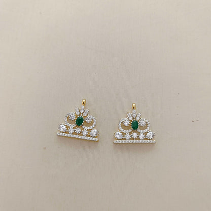 Silver CZ-stone side lockets - RCD308