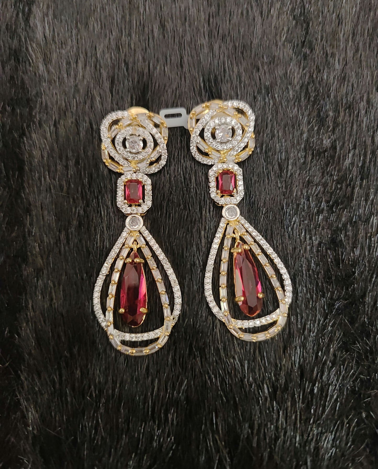 Silver CZ- Stones Earrings-JR203