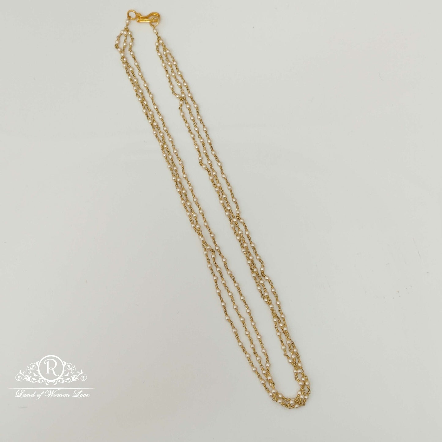 chain silver pearls beads design chain-rch568 92.5 silver ramala jewelry / ramala collections