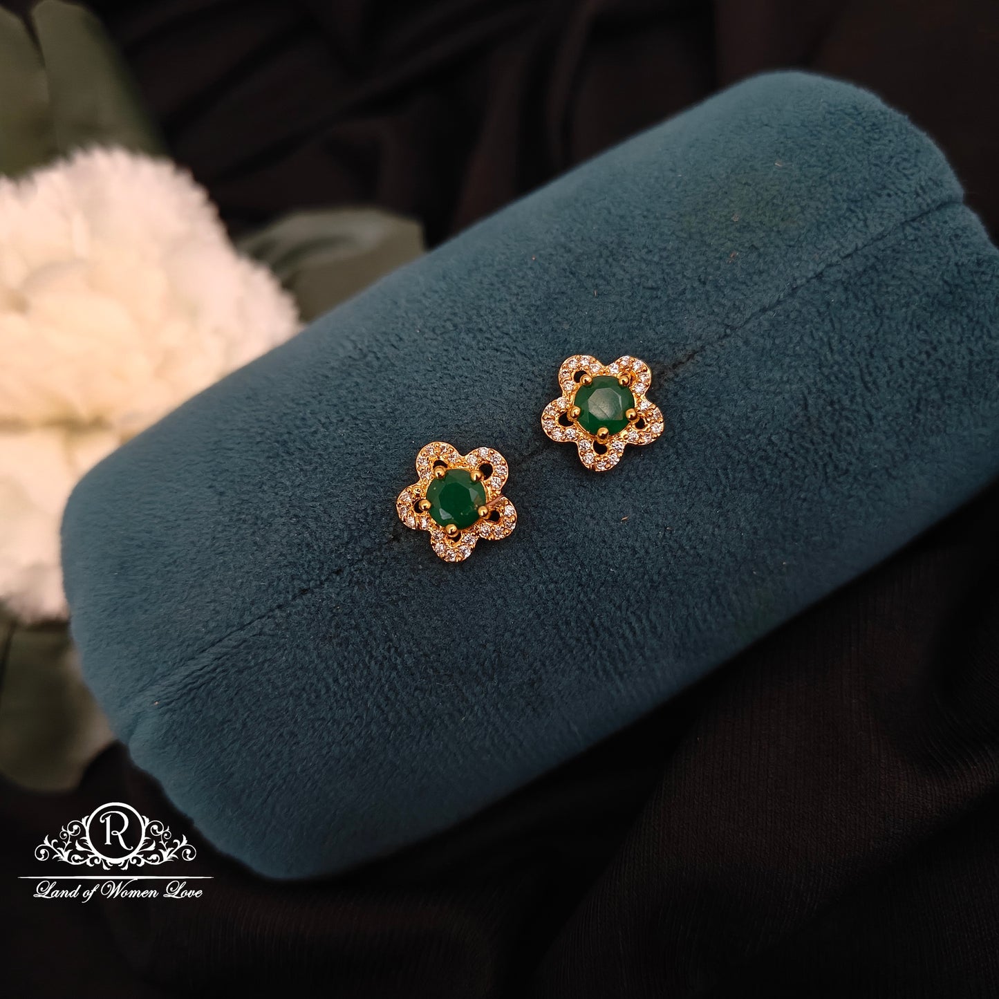 earrings silver stone design earrings -rcns038 92.5 silver ramala jewelry / ramala collections