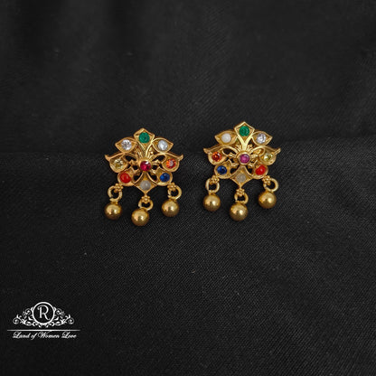 earrings silver navaratna earrings-rccp293 navaratna 92.5 silver ramala jewelry / ramala collections