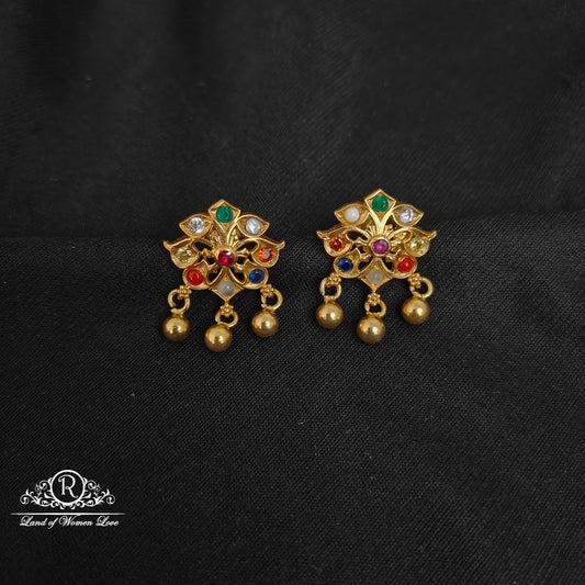 earrings silver navaratna earrings-rccp293 navaratna 92.5 silver ramala jewelry / ramala collections