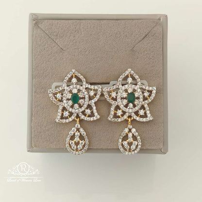 earrings silver diamond replica design cz-stones earrings-rccp114 cz 92.5 silver ramala jewelry / ramala collections