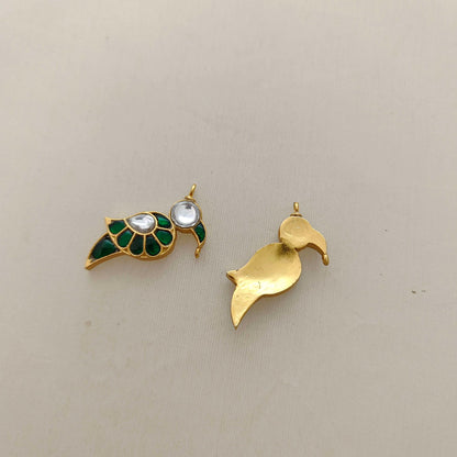 Silver kundan bird designs pendant-RCD258