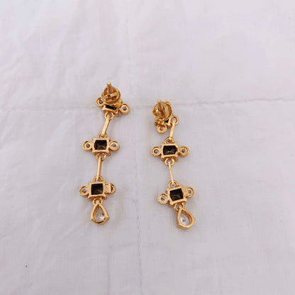 Silver gold polish earrings -RCA090