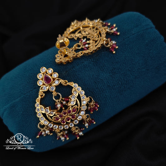 92.5 silver simple and Cute earrings with hangings -RCDS308