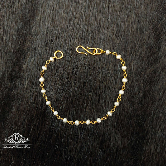 Silver Kids Pearls Bracelet-H123