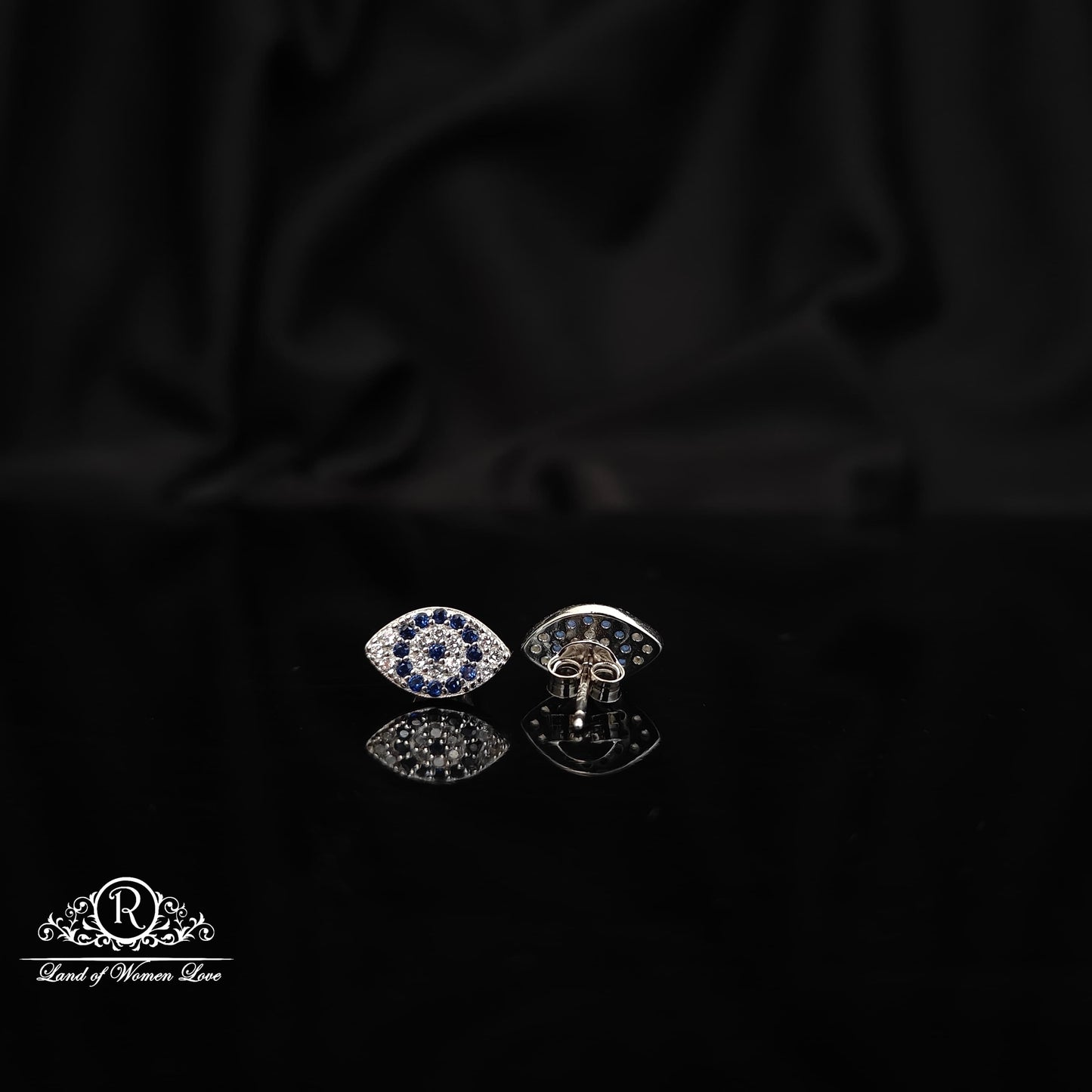 Silver evil eye Ã°Å¸Â§Â¿ earrings-RCHS38-2