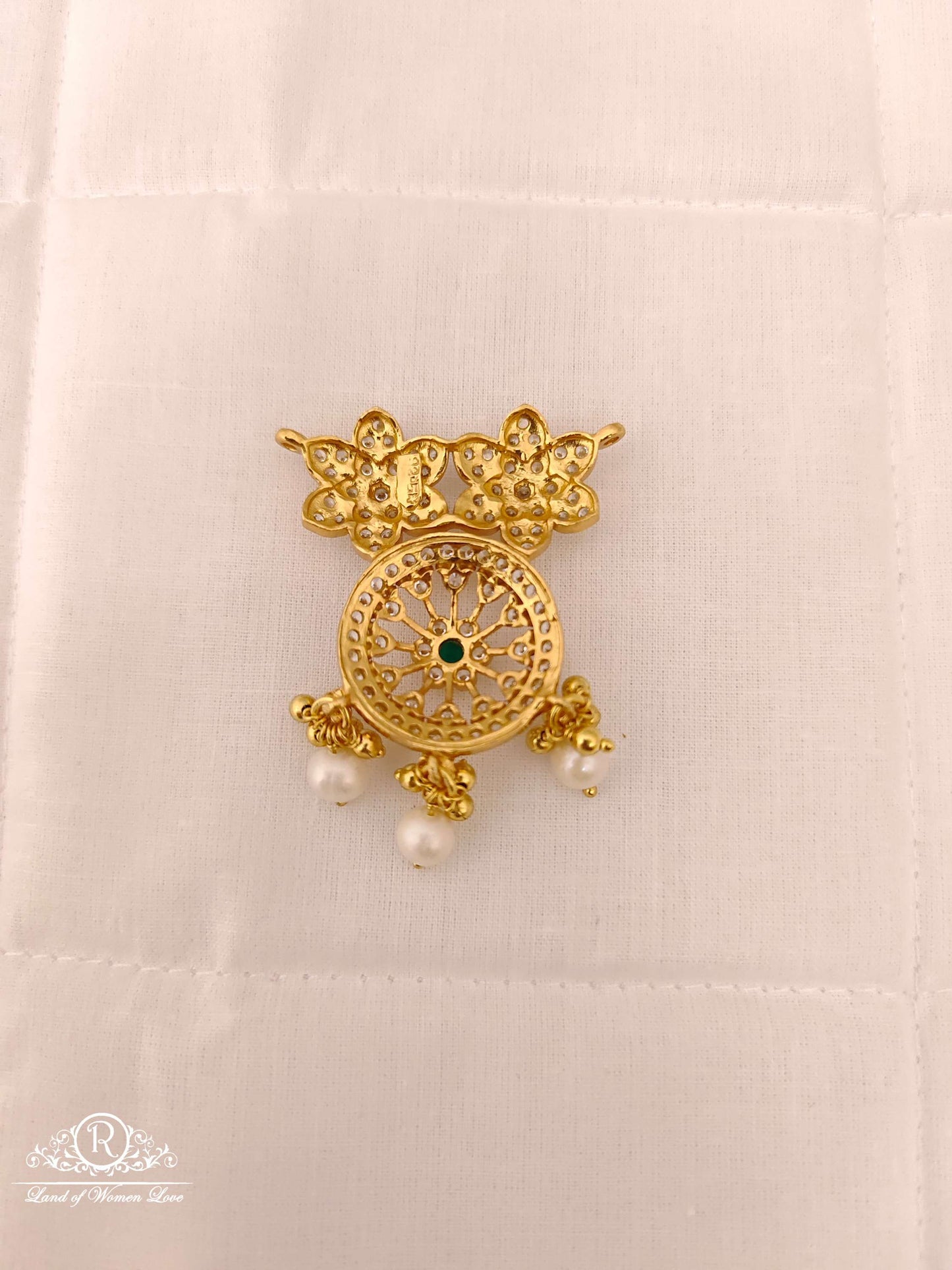 Silver White Stones Locket-M334