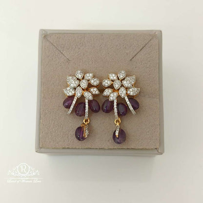 earrings silver diamond replica design cz-earrings-rcz54 cz 92.5 silver ramala jewelry / ramala collections