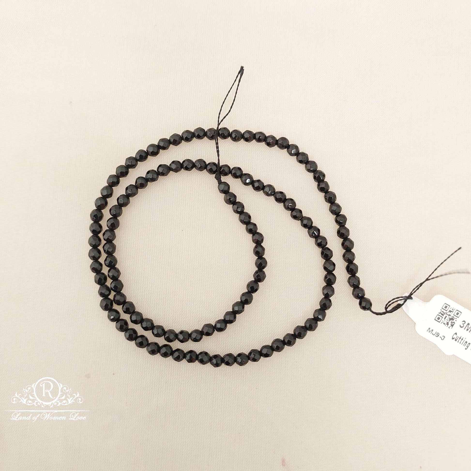 3mm black cutting zads plain beads-mj9-3 92.5 silver ramala jewelry / ramala collections