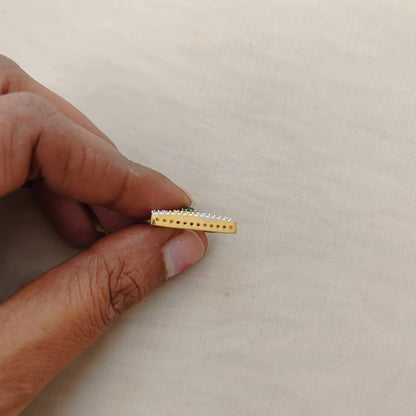 Silver CZ-stone side lockets - RCD308