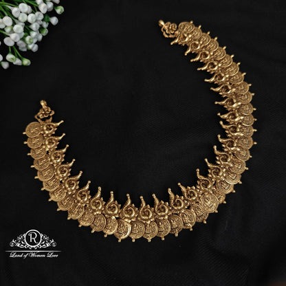 necklace 92.5 silver beautiful lakshmi devi kasu design nakshi finishing necklace -rcp150 92.5 silver ramala jewelry / ramala collections