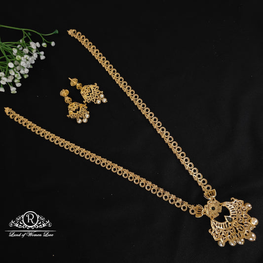 Silver simple and Cute haram with earrings -RCDS0055