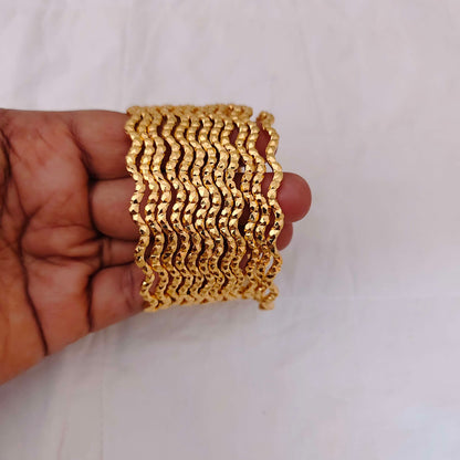 Silver base gold polish bangles-RCK139