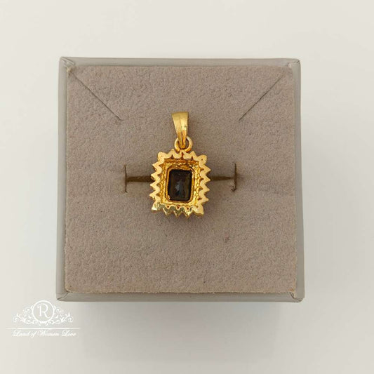 Silver CZ- Black Stone Design Locket-RCV291