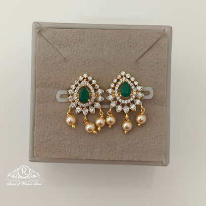 earrings silver diamond replica design cz-stones earrings-rccp99 cz 92.5 silver ramala jewelry / ramala collections