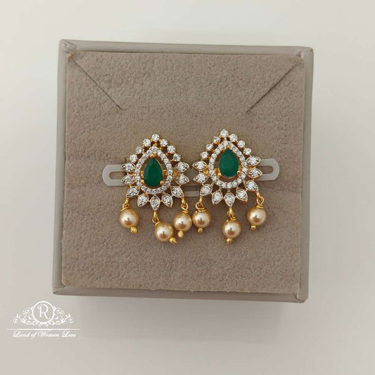 earrings silver diamond replica design cz-stones earrings-rccp99 cz 92.5 silver ramala jewelry / ramala collections