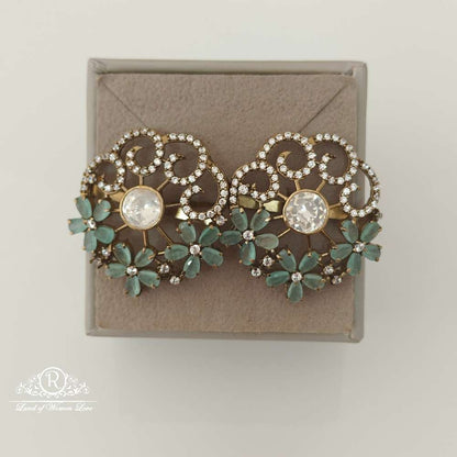 stud silver moissanite cz- stones design earrings-rcm763 moissanite 92.5 silver ramala jewelry / ramala collections