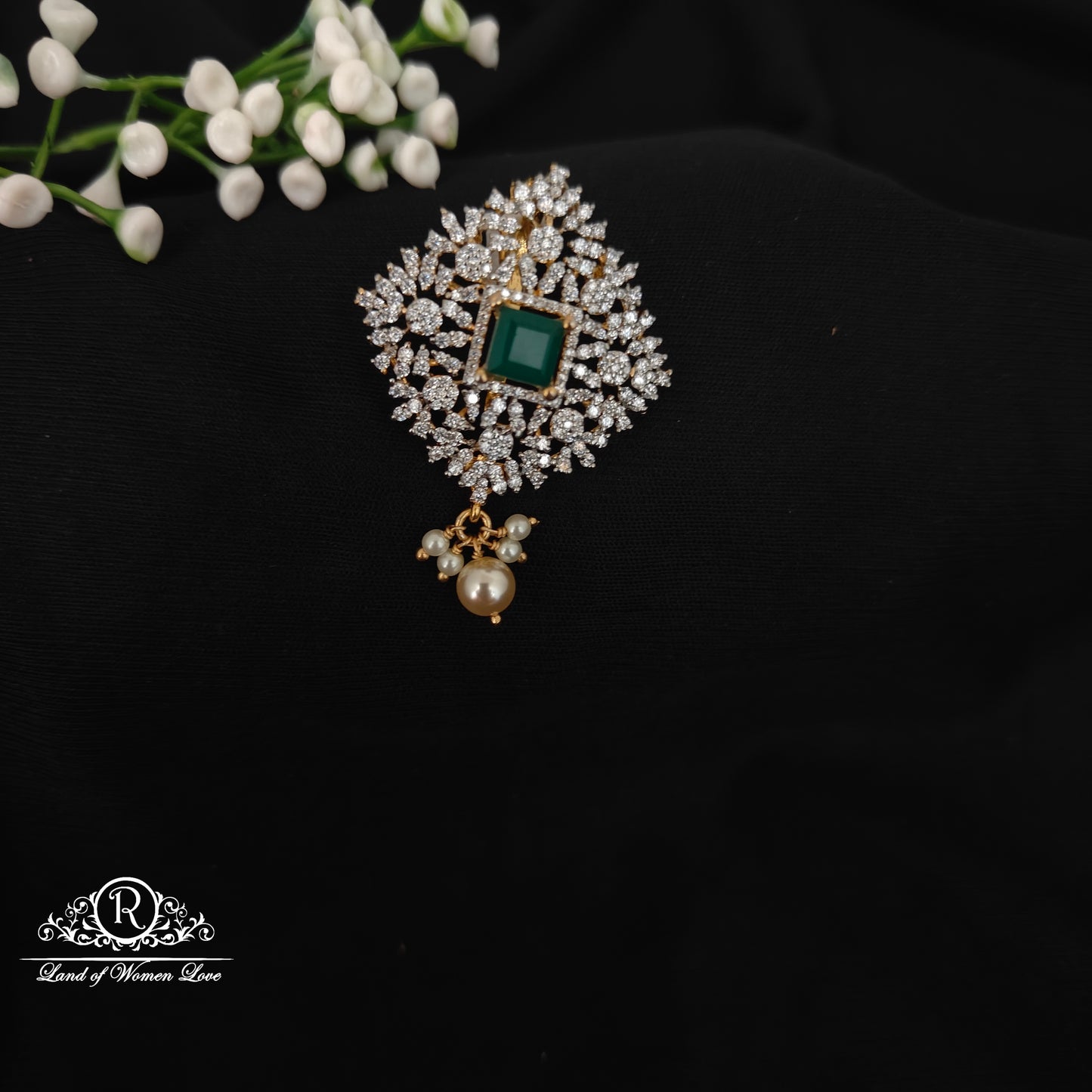 pendant 92.5 silver simple and cute diamond finishing pendant -rcm091252 92.5 silver ramala jewelry / ramala collections