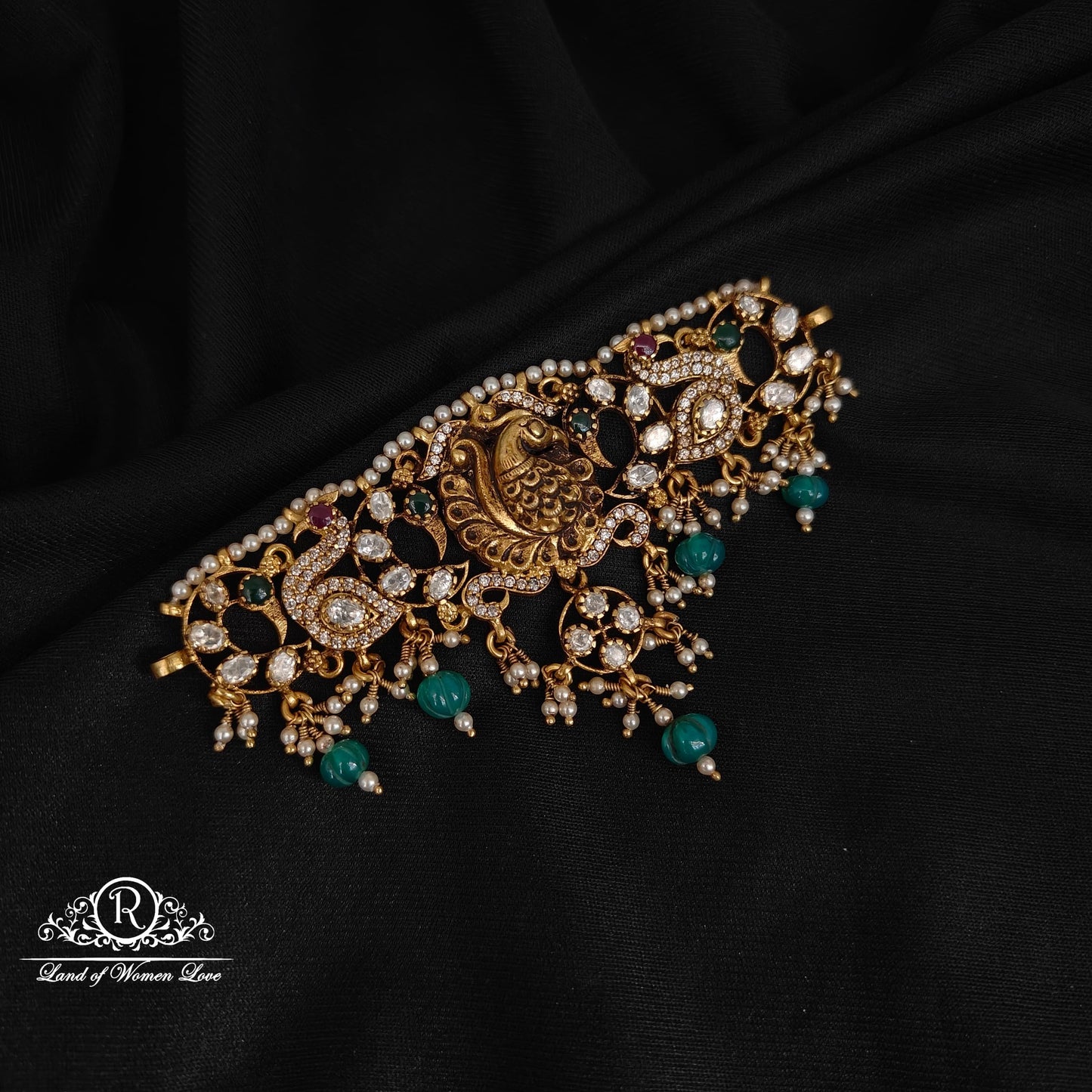 silver peacock design chocker 92.5 silver ramala jewelry / ramala collections