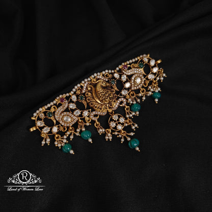 silver peacock design chocker 92.5 silver ramala jewelry / ramala collections