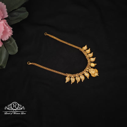 92.5 silver simple and Cute necklace with mango and Lakshmi Devi Design -RCZ91