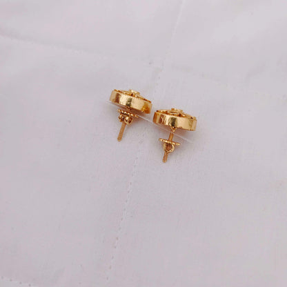 Silver base gold polish Earrings -RCM548