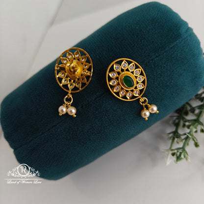 Silver white stone earrings - RC89-60M33