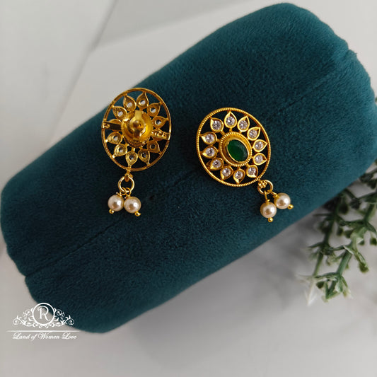 Silver white stone earrings - RC89-60M33