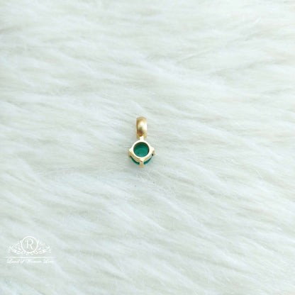 Silver Small Green Stone Locket-SA569