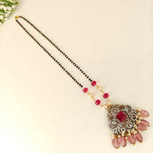 92.5 silver beautiful black beads with victorian locket and hangins -rchk0160 92.5 silver ramala jewelry / ramala collections