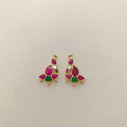 Silver kundan peacock pendant -RCD266