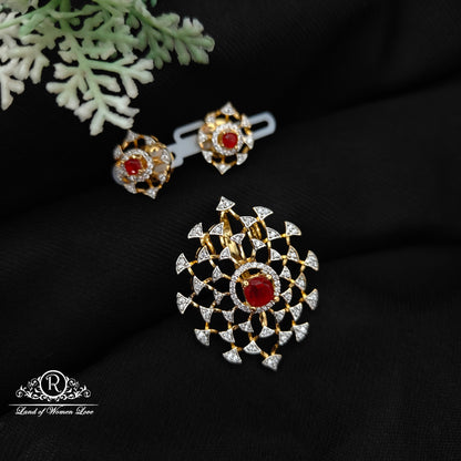 Silver CZ- stone earrings -RCDS416