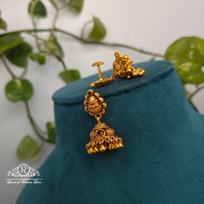 Silver Lakshmi Devi Design earrings -RCNS025