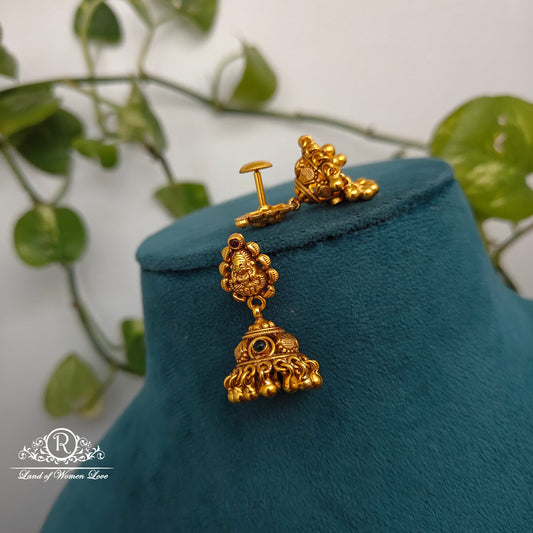 Silver Lakshmi Devi Design earrings -RCNS025