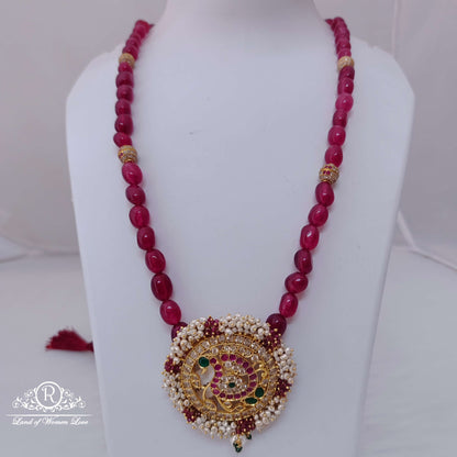 Silver ruby chain with pendant -RCH345