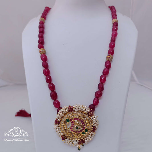 Silver ruby chain with pendant -RCH345
