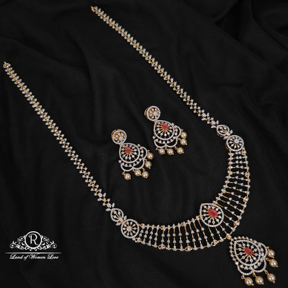 earrings 92.5 silver simple and cute haram with earrings - rcm1167 92.5 silver ramala jewelry / ramala collections