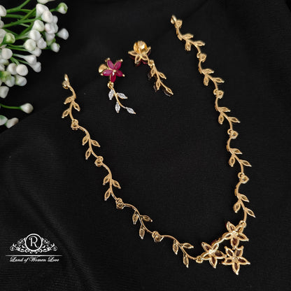 92.5 silver simple and Cute necklace and earrings set - RCBG047