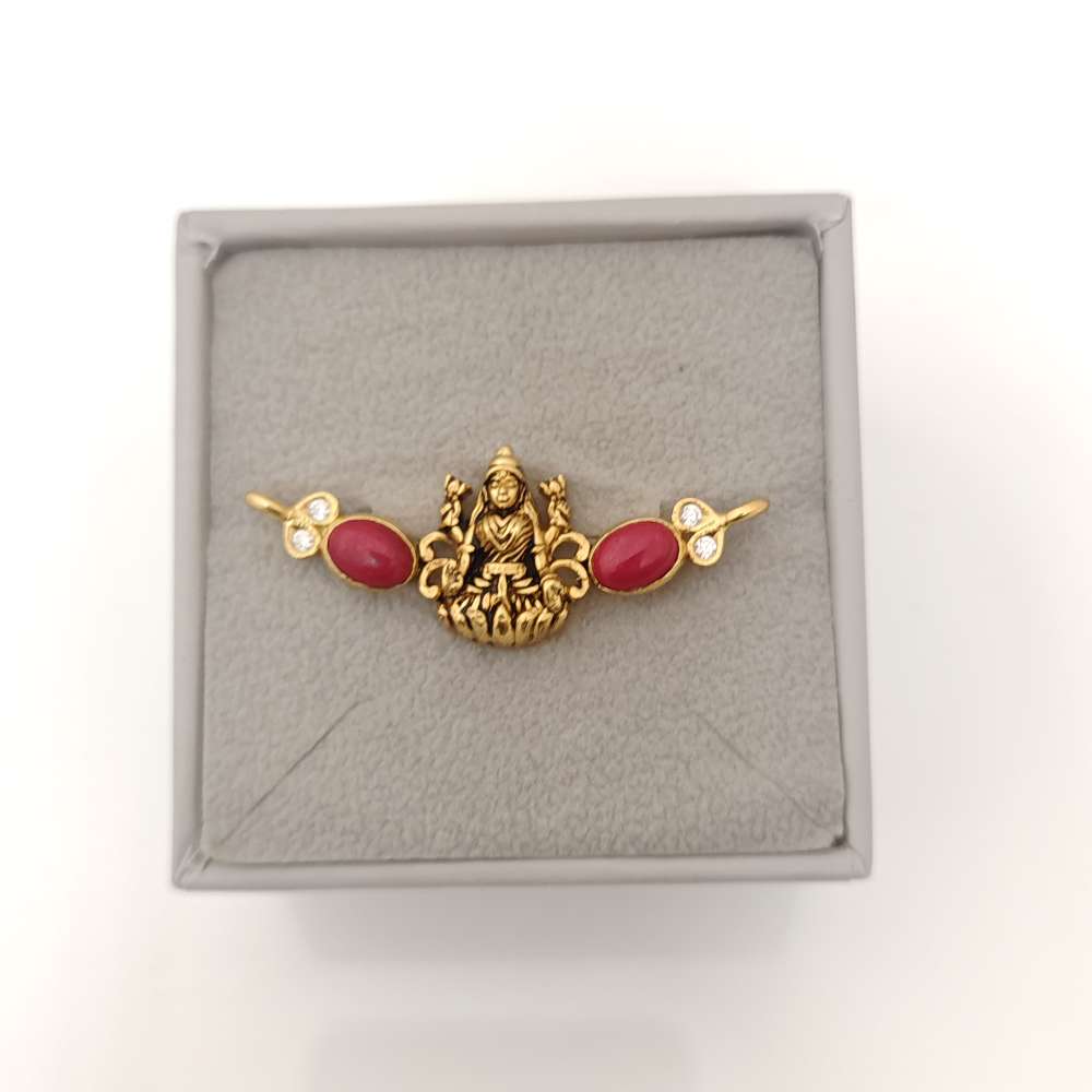 Silver Coral Lakshmidevi Mala Locket Designs-RVM736