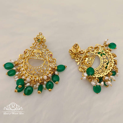 Silver chandbali earrings -RCH361