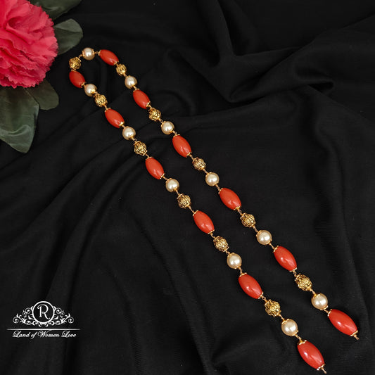 92.5 silver simple and cute corals and nakshi balls mala - rch973 92.5 silver ramala jewelry / ramala collections